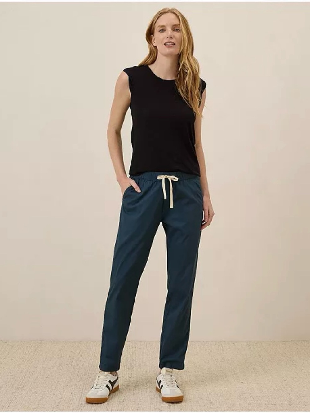 Pact Daily Twill Pants Size Medium Navy Blue Organic Cotton Pockets Adjustable